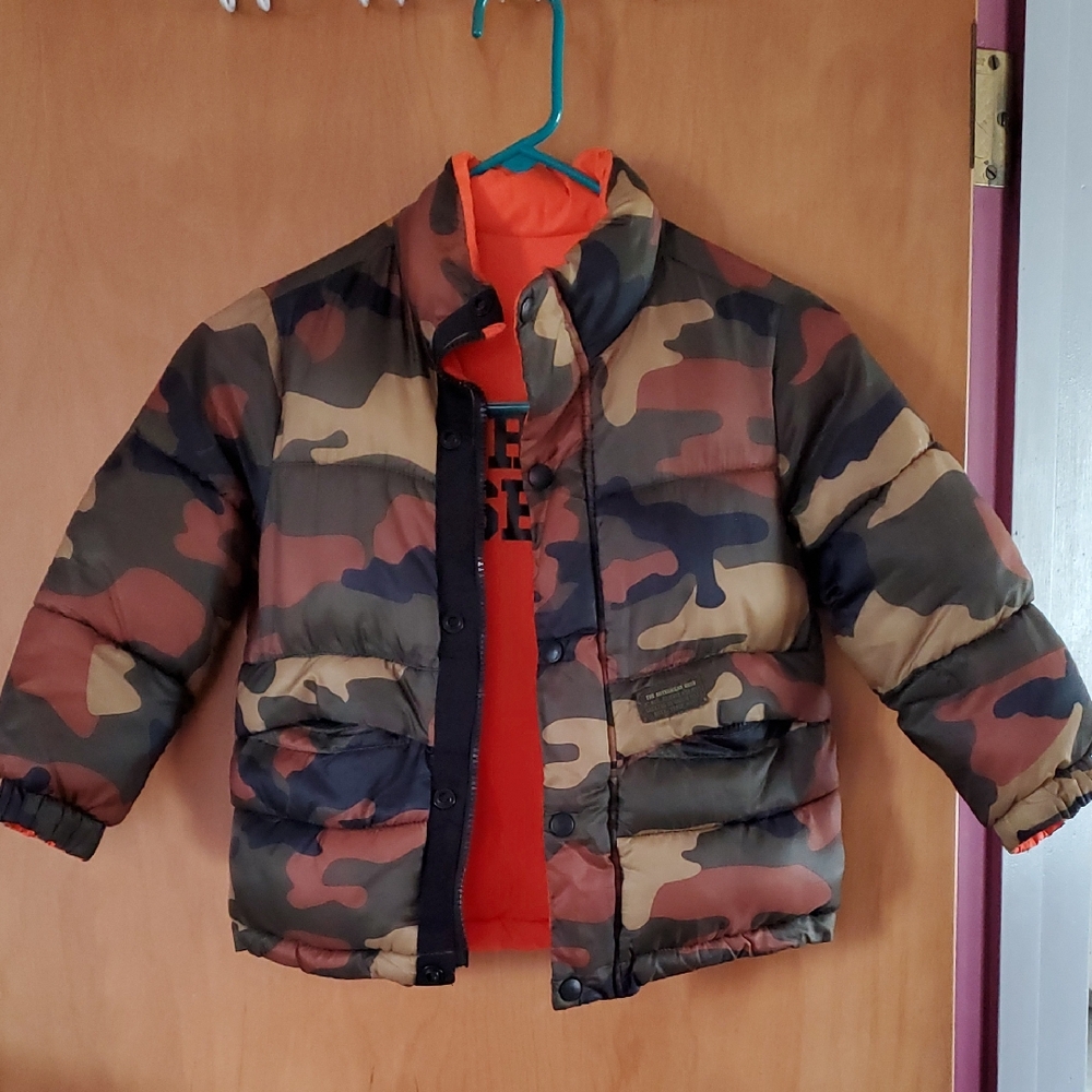 Kids Camouflage Reversible Puffer Jacket